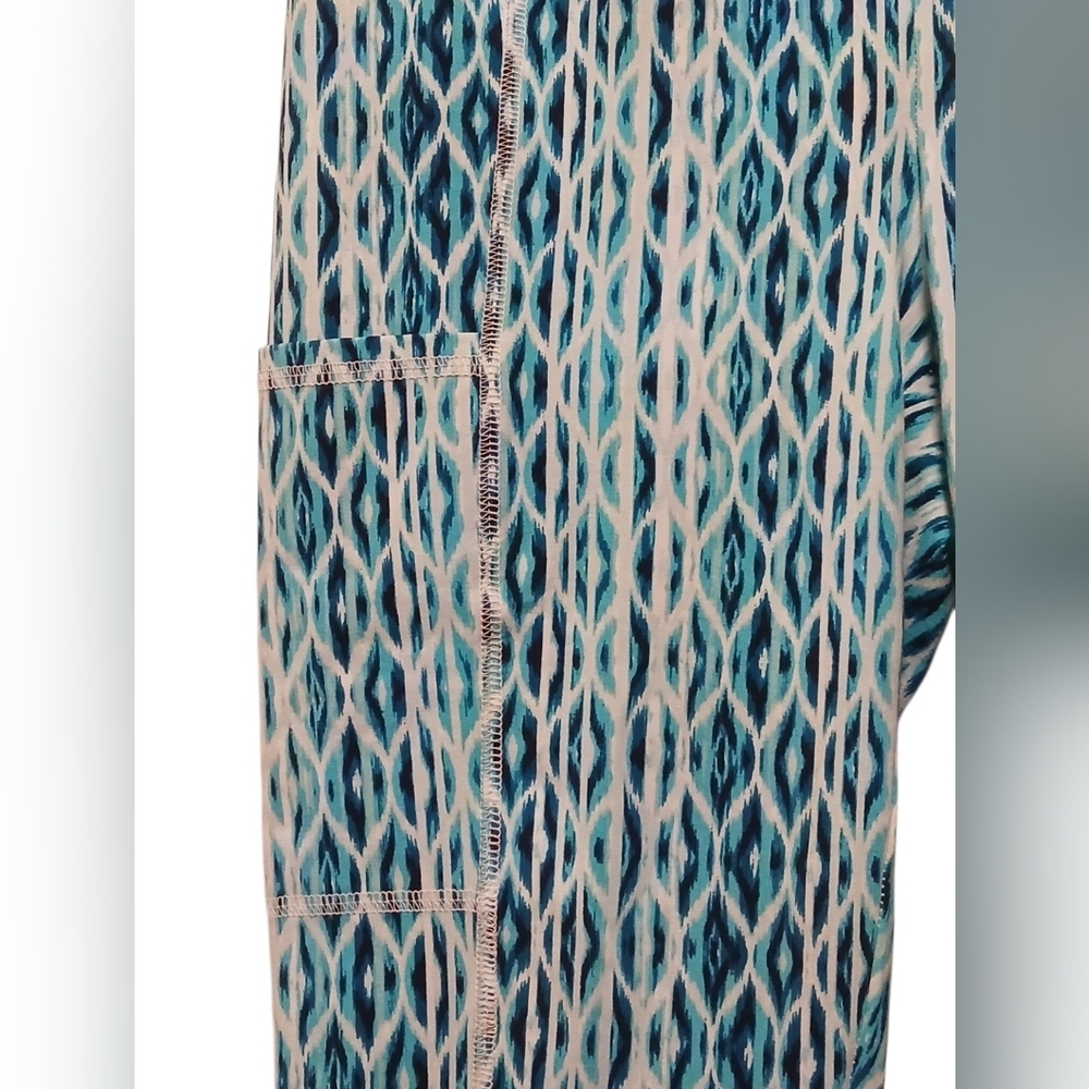 Chico's - Weekends Turquoise & Blue Pull On Leggings, Media Pocket, Size 0 - Picture 8 of 10
